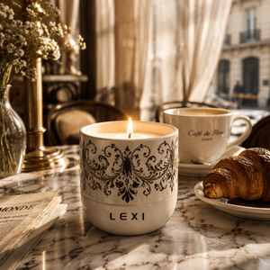 Support de bougie en céramique noir orné de motifs filigranés LEXI, décoratif pour la maison, le salon, la table de café, les fêtes, cadeau - Product Image 2