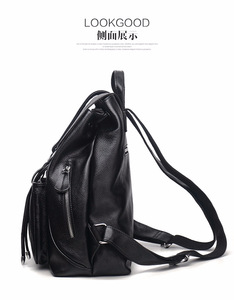 Women <b>Backpack</b> Genuine Leather Fashion All-match Simple College Style Casual <b>Backpack</b> - Product Image 3