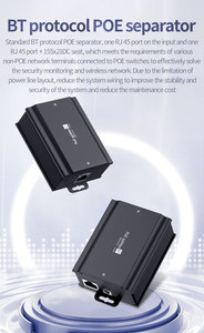 BT Gigabit POE 1000Mbps IEEE802.3at/BT 48V 24V3A 72W การแยก PTZ กล้อง CCTV เกตเวย์จอภาพสีดำกันน้ำโลหะ - Product Image 1