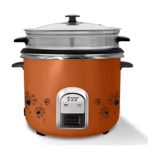 インド家庭用オレンジカラーフラワープリント全身シリンダー形状国立炊飯器部品