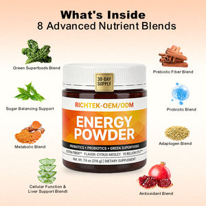 אבקת אנרגיה עם פרוביוטיקה פרו-ביוטיקה ושטחי שטחי רוח ירוקים 30 ימים לספק תערובת תזונתית אבקת משקה בריאות - Product Image 3