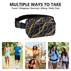 Riñonera Deportiva con Diseño Hawaiano Puakenikeni Negro, Estampado Personalizado, Impermeable, de Nailon, Estilo Lulu, para Mujer, para Viajes - Product Image 6