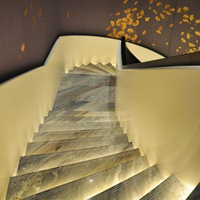 2025 nouvelle conception d'escalier d'arc incurvé en marbre intérieur personnalisé de l'usine de Foshan