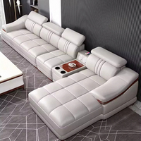 Ensemble de canapés en cuir en forme de U pour salon de luxe, design moderne, canapé modulaire multifonctionnel