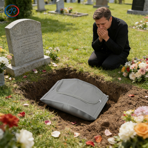 Bolsa para Entierro de Mascotas al por Mayor, Gris, Elegante, para Cremación y Entierro, de Tela No Tejida, para Memoriales y Funerales de Perros - Product Image 3