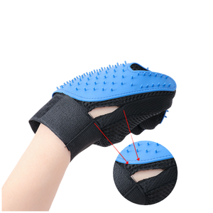 ถุงมือซิลิโคนสำหรับกรูมมิ่งสัตว์เลี้ยง พร้อมแปรงและหวี ทำจากโพลีเอสเตอร์ยางพลาสติกเนื้อนุ่ม สำหรับสุนัขและแมว ใช้สำหรับกำจัดขน อาบน้ำ และนวด - Product Image 3