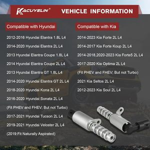 Válvula Solenoide VVT XACUYELIN 918033 918034 para Hyundai Elantra Kona Sonata, Válvula de Control de Aceite del Motor, Paquete de 2 - Product Image 6