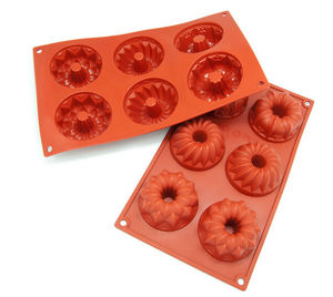 Moule à gâteau en silicone antiadhésif HY, lavable au lave-vaisselle sans BPA, moule à gâteau réutilisable en tube cannelé à 6 cavités pour gelée <span class=keywords><strong>gélatine</strong></span> - Product Image 6