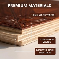 Parquet en bois d'ingénierie à clipser, substrat en bouleau importé, placage multicouche de 1,2 mm pour projets commerciaux, vente en gros