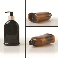 Bouteille ovale plate en PET 250 ml, goulot 24 mm, vide, pour savon liquide, gel douche, produits ménagers et cosmétiques