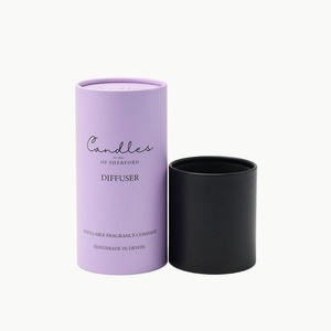 Eco-friendly Customized Logo Black Kraft Paper Sleeve Cylinder Tube Packaging Elegant Round <b>Container</b> Fragrance Diffuser Packing - Product Image 3