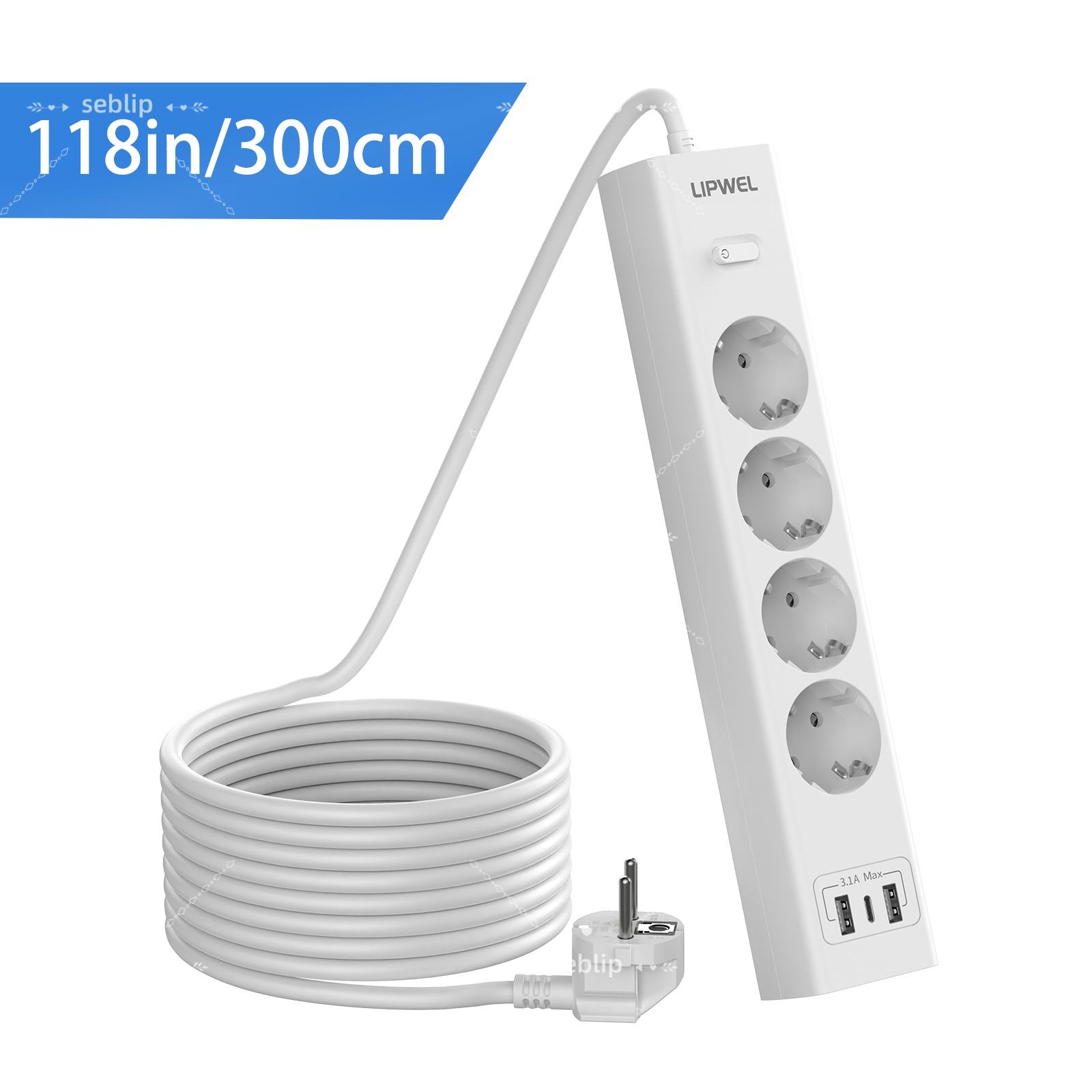 White 4AC 118in/300cm