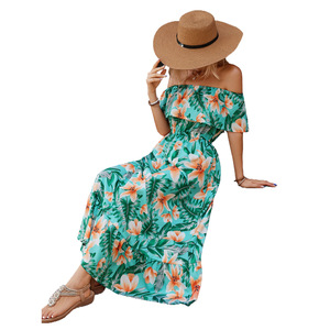 Robe élégante pour femmes, col halter, épaules dénudées, coupe ajustée, décontractée, pour les fêtes, à porter au quotidien, robe tendance pour femmes - Product Image 4