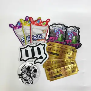 Kunden spezifisch bedruckte Flasche Die Cut Shaped Jolly Mancher Kunststoff Geruchs sicher 3.5 Mylar Tasche mit Reiß verschluss