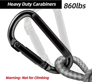 NPOT 3" Iron Heavy Duty Carabiner Aluminum D Ring Shape Carabeaner Keyring Keychain Hook