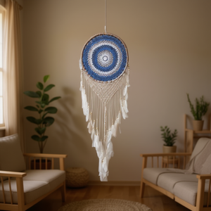 Attrape-rêves bleu 40x100cm, décoration murale pour la maison - Product Image 3