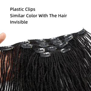 0.1cm Clip dans l'extension de cheveux Afro Kinky Curly Interlocs 100% cheveux humains Dreadlocks extensions de locs noirs naturels pour femme noire - Product Image 4
