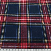 Tissu 100% Coton Teint Fil à Fil Rouge Bleu Brossé à Carreaux Écossais pour Chemises, Robes, Hauts, Sacs et Accessoires pour Enfants