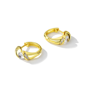 Huggie Earrings Zinc Alloy Claw Setting Diamond Zircon Animal Zodiac Horse Shape For Men And Women Pierced Ears - Product Image 3
