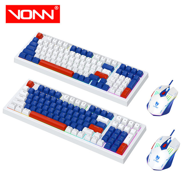 Hot Sale TF610 Wired Gaming Keyboard Mouse Combo 98 Mini Keys with Colorful Backlit LED 6D Mouse Set for Desktop Gamers