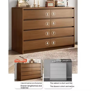 Commode à 8 tiroirs en bois massif brun pour <span class=keywords><strong>chambre</strong></span> à coucher, meuble de rangement moderne pour salon, prix de gros usine - Product Image 3