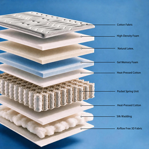 Matelas en mousse à mémoire de forme compressée, orthopédique, taille King Queen, design européen de luxe pour un sommeil profond amélioré - Product Image 4
