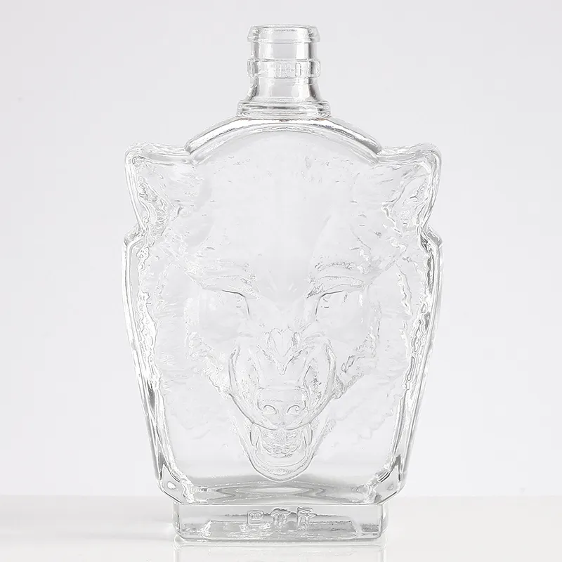 カスタマイズされたオオカミ虎獣の頭パーソナライズされた特別なウイスキーガラススピリットボトル