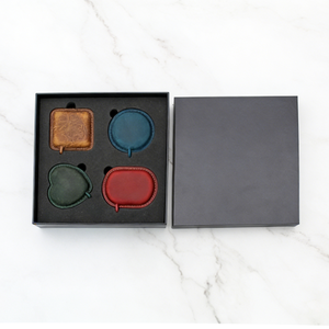 Fita Métrica Personalizada em Couro Legítimo Material Crazy Horse Retrátil Automática com Escala Dupla Presente Empresarial - Product Image 1