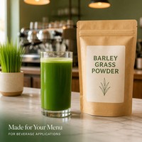 Poudre d'herbe d'orge pure et naturelle, poudre de jus de feuilles de jeunes orge de qualité alimentaire pour smoothies et boissons