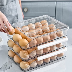 Boîte de rangement créative en plastique pour œufs, multi-niveaux, à roulettes, pour réfrigérateur – Meilleure vente - Product Image 1