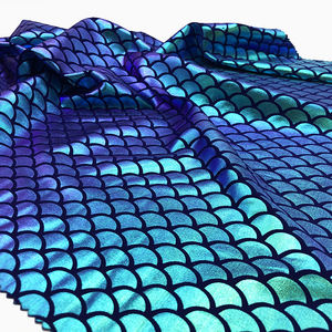 قماش من الفويل بتصميم حورية البحر, قماش من الفويل بتصميم هولوجرام ، مطبوع عليه صورة سمكة ، قماش مطاطي مرن لملابس السباحة - Product Image 2