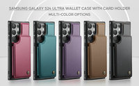 Étui en cuir RFID CaseMe pour accessoires de téléphone Samsung S24 ultra, étui portefeuille avec porte-cartes pour Samsung S24 ultra S23 FE S22 S21
