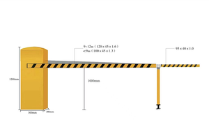 80*45mm 100*45mm uzunluk 5.0m kol yedek parça park bariyer alüminyum alaşım kol bariyer kapısı - Product Image 4