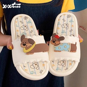 XIXITIAO divertido colorido EVA Fondo suave mujer salchicha perro para zapatillas estilo plataforma verano antideslizante hogar al aire libre Sandalias planas - Product Image 3