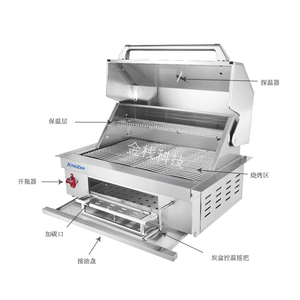Lussuose Cucine da Esterno in Acciaio Stile Coreano, Bracieri a Carbone per Barbecue e Feste, Utilizzabili con <span class=keywords><strong>Legna</strong></span> e Particelle di Carbone - Product Image 5
