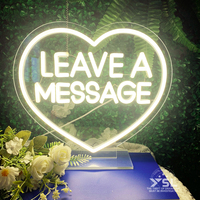 Enseigne néon LED en forme de cœur « LAISSEZ UN MESSAGE » à commande tactile pour Bureaux, Immeubles, Parcs, Fêtes, Anniversaires, Mariages, Centres commerciaux, Entreprises