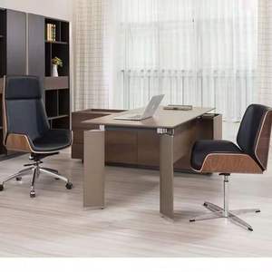 Silla ejecutiva de cuero genuino ergonómica con función de elevación e inclinación para uso en oficina en casa - Product Image 4