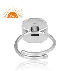 Glorious Blue Topaz Gemstone Ring Newly Designed Oxidized 925 Sterling Silver Adjustable Band Ring Jewelry Wholesale - Product Image 4