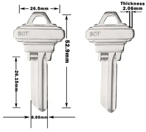 SC1 пустые заготовки для ключей, необрезанные медные конструкции, пустые ключи для дубликата для резки