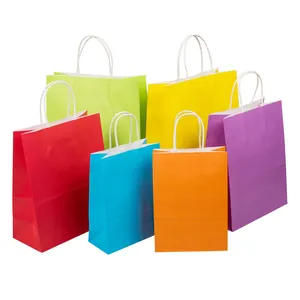 Cheap Eco Friendly Birthday Gifts Recyclable Retail Multi-Size Rainbow Paper Gift Bags For All Occasions