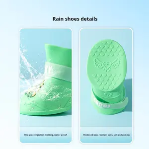 Botas de Lluvia de Silicona con Dibujos Animados de Golden Retriever de Raza Grande, Antideslizantes, Impermeables, Resistentes al Desgaste, Zapatos <span class=keywords><strong>para</strong></span> Perros <span class=keywords><strong>para</strong></span> Todas las Estaciones, China - Product Image 3