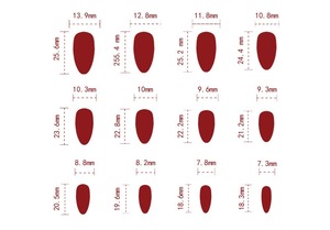 Dropshipping 24 <span class=keywords><strong>Uñas</strong></span> Postizas Color <span class=keywords><strong>Vino</strong></span> Tinto para el Día de San Valentín con Lazo y Diamante en Forma de Almendra, <span class=keywords><strong>Uñas</strong></span> Artificiales 3133 - Product Image 4