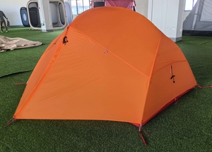 Kompas luar ruangan 2 orang tenda aluminium mendaki nilon Ultralight 20d Ripstop ringan gunung dengan jejak kaki - Product Image 2