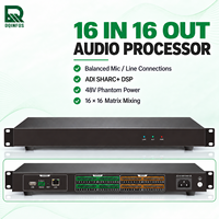 Prosesor Audio 16x16DSP Laris Manis dengan Pembatalan Umpan Balik Otomatis, AGC & 50 Memori Scene, Daya 48V, Konstruksi Logam