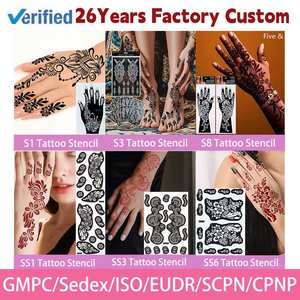 Autocollants de tatouage temporaire personnalisés en usine, pochoirs OEM, taille personnalisée, imperméables, design personnel, visage, main, corps, faux tatouage <span class=keywords><strong>Hanna</strong></span> - Product Image 4