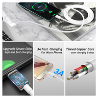 Pabrik grosir kabel USB mikro 1.2m 2m kawat pengisi daya Cepat kabel USB mikro ponsel untuk Samsung kabel Data usb mikro