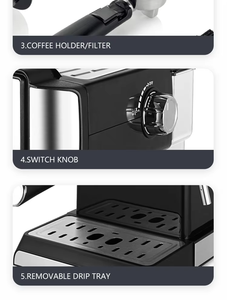 Cafetera Espresso Semiautomática con Pantalla Táctil, Cafetera Profesional con Espumador de Leche, Máquina para Cappuccino y Latte - Product Image 3