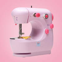 Machine à coudre électrique domestique, mini et portable, pour débutants, couture manuelle robuste pour tissus lourds