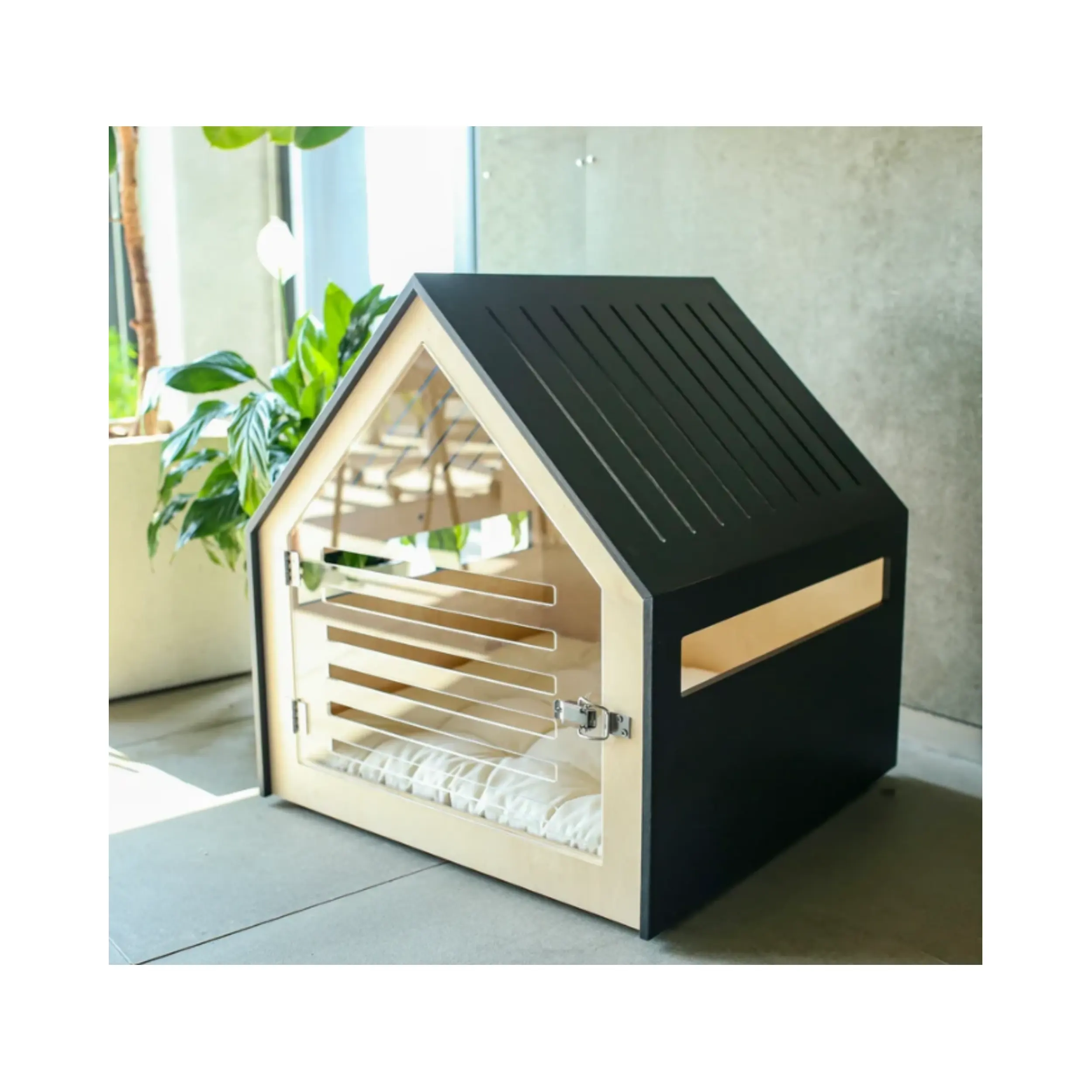 2023 Indoor Wood Pet Bed Crate Cage House for Dogs Furniture Gift for Living Room and Bedroom Furniture