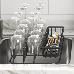 <b>Kitchen</b> Non-Folding Towel <b>Storage</b> <b>Racks</b> Standing Stainless Steel Box Modern Style Drain Chopsticks <b>Storage</b> for Countertops Sink - Product Image 4
